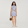Margaret Short Striped Ruffled Skirt BLEU / MARINE