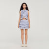 Margaret Short Striped Ruffled Skirt BLEU / MARINE
