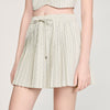 Capucine Short Rhinestone Striped Skirt Ecru