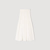 Vanea Beaded Textured Knit Skirt Cream