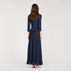 Leslie Rhinestone Knit Maxi Skirt Navy Blue