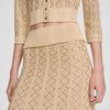 Leslie Long rhinestone knit skirt Vanilla