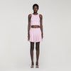 Tea Short Rhinestone Knit Skirt Mauve