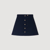 Candice Short Ribbed Skirt With Press Studs Navy Blue