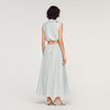 Lucia Rhinestone Striped Long Skirt Blue