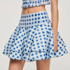 Rosie Short Gingham Linen Skirt BLU / WHITE