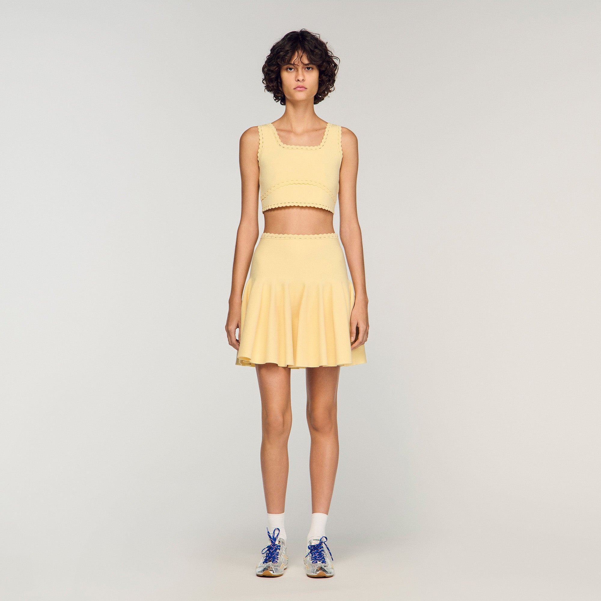 Short Knit Skater Skirt Butter