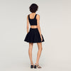 Bamby Short Knit Godet Skirt Black