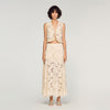 Amaya Long Guipure Skirt Ecru