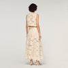 Amaya Long Guipure Skirt Ecru