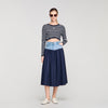 Sannie Mixed-Material Maxi Skirt NAVY BLUE