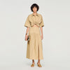 Brasilia Long Rhinestone Cotton Skirt Beige