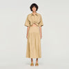 Brasilia Long Rhinestone Cotton Skirt Beige