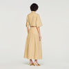 Brasilia Long Rhinestone Cotton Skirt Beige