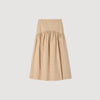 Brasilia Long Rhinestone Cotton Skirt Beige
