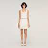 Corolle Short Floral Knit Skirt White