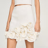 Corolle Short Floral Knit Skirt White