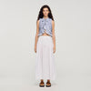 Aleonor Long Poplin Skirt With Ties WHITE