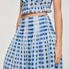 Poppy Long Gingham Linen Skirt BLU / WHITE