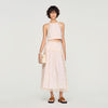 Brune Long Cotton Skirt With Trim Light Pink