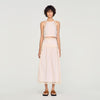 Brune Long Cotton Skirt With Trim Light Pink