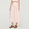 Brune Long Cotton Skirt With Trim Light Pink
