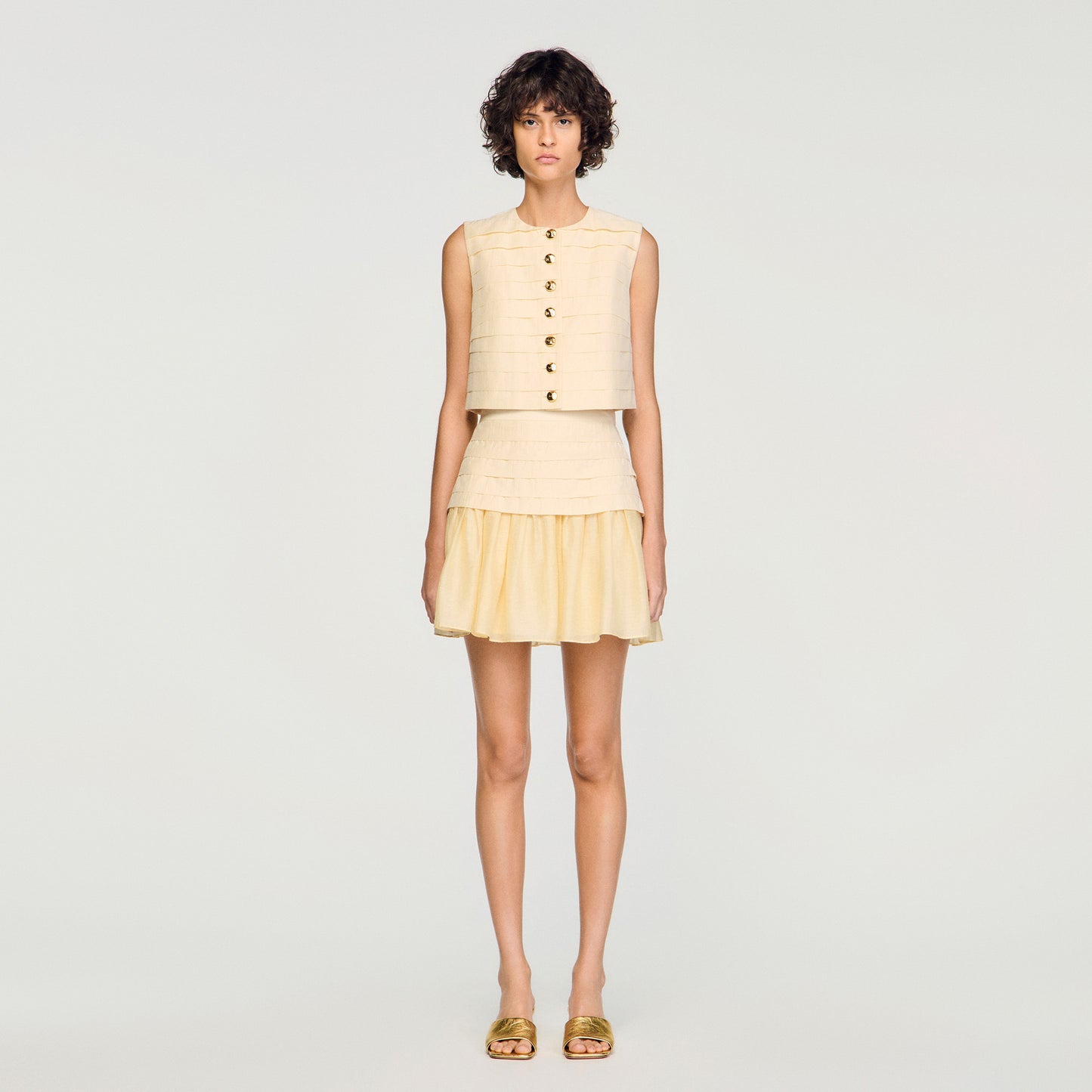 Hadley Short Pleated Skirt Vanilla