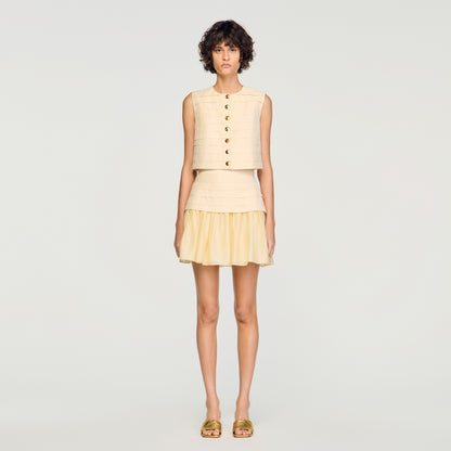 Hadley Short Pleated Skirt Vanilla