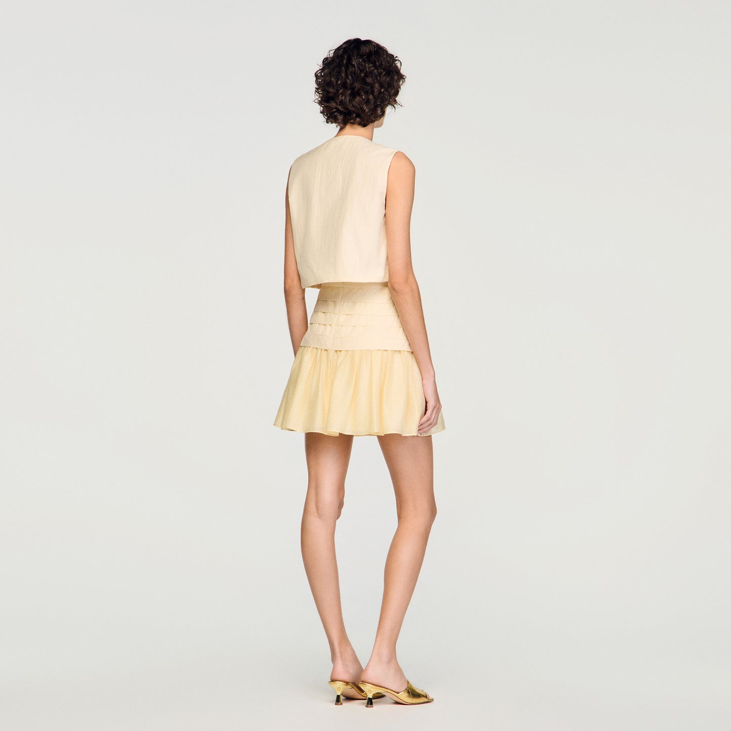 Hadley Short Pleated Skirt Vanilla