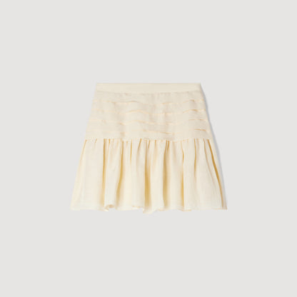 Hadley Short Pleated Skirt Vanilla