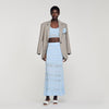 Andriane Pointelle Knit Maxi Skirt Sky Blue