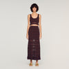 Andriane Pointelle Knit Maxi Skirt Brown