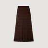 Andriane Pointelle Knit Maxi Skirt Brown
