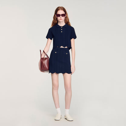 Bamba Short Knit Skirt Navy Blue