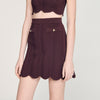 Davia Short Decorative Knit Skirt Brown