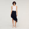 Chiara Asymmetrical Knit Skirt Black