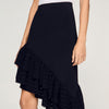 Chiara Asymmetrical Knit Skirt Black