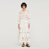 Lucienne Long Openwork Cotton Skirt Ecru