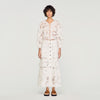 Lucienne Long Openwork Cotton Skirt Ecru