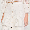 Lucienne Long Openwork Cotton Skirt Ecru