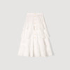 Lucienne Long Openwork Cotton Skirt Ecru