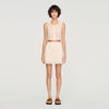 Lalita Short Beaded Crochet Skirt Ecru