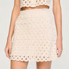 Lalita Short Beaded Crochet Skirt Ecru
