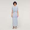 Davinna Long Decorative Knit Skirt Sky Blue