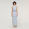 Davinna Long Decorative Knit Skirt Sky Blue