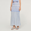 Davinna Long Decorative Knit Skirt Sky Blue
