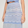 Davinna Long Decorative Knit Skirt Sky Blue