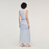 Davinna Long Decorative Knit Skirt Sky Blue