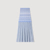 Davinna Long Decorative Knit Skirt Sky Blue