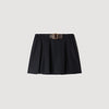 Donia Short Pleated Wool Skirt Navy Blue